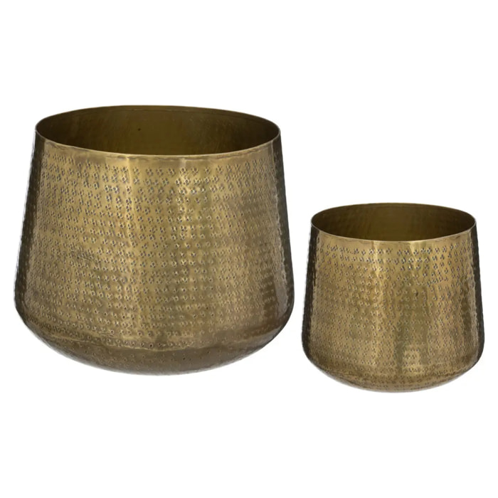 Set de 2 pots en métal D24/30cm doré