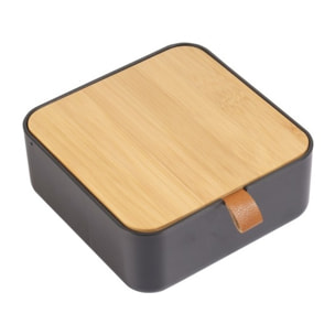 Miroir & Boîte à bijoux Bambou & PS carré ALAIS Noir Spirella