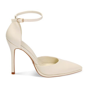 Décolleté Open Shank panna, tacco 10 cm
