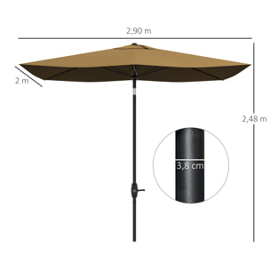 Sombrilla de Terraza Exterior 3x2 m Parasol de Terraza Exterior con Ángulo Ajustable Mástil de Aluminio y Protección UV 50+ Sombrilla para Jardín Patio Café