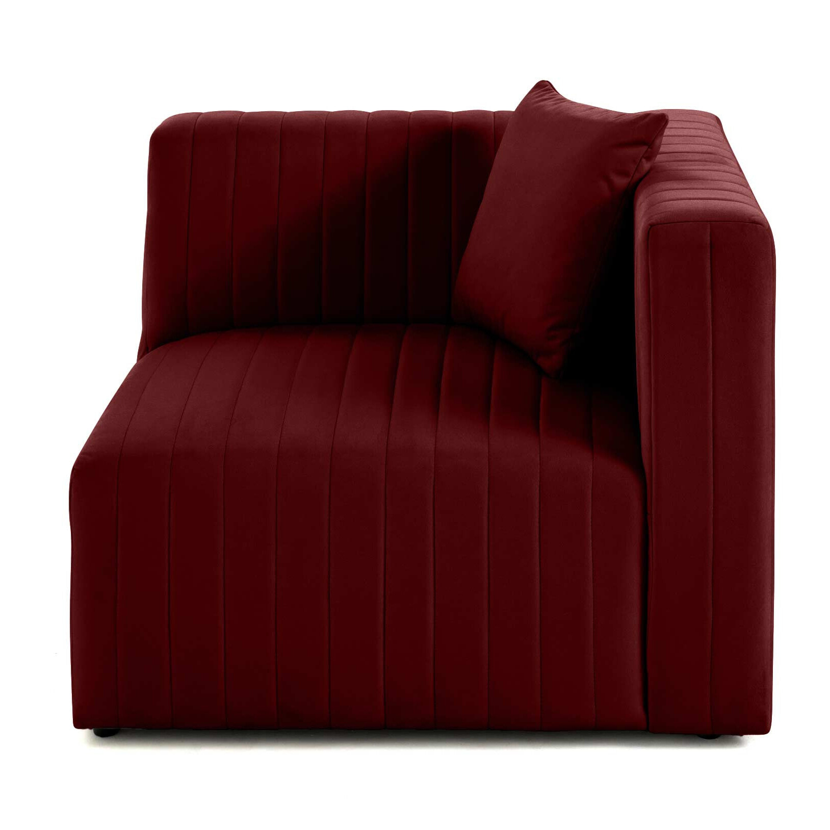 Nova - module d'assise droit - en velours - Rouge