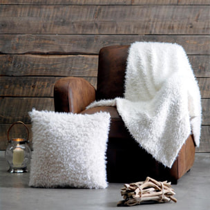Plaid avec  - Effet Poil de Mouton - Blanc