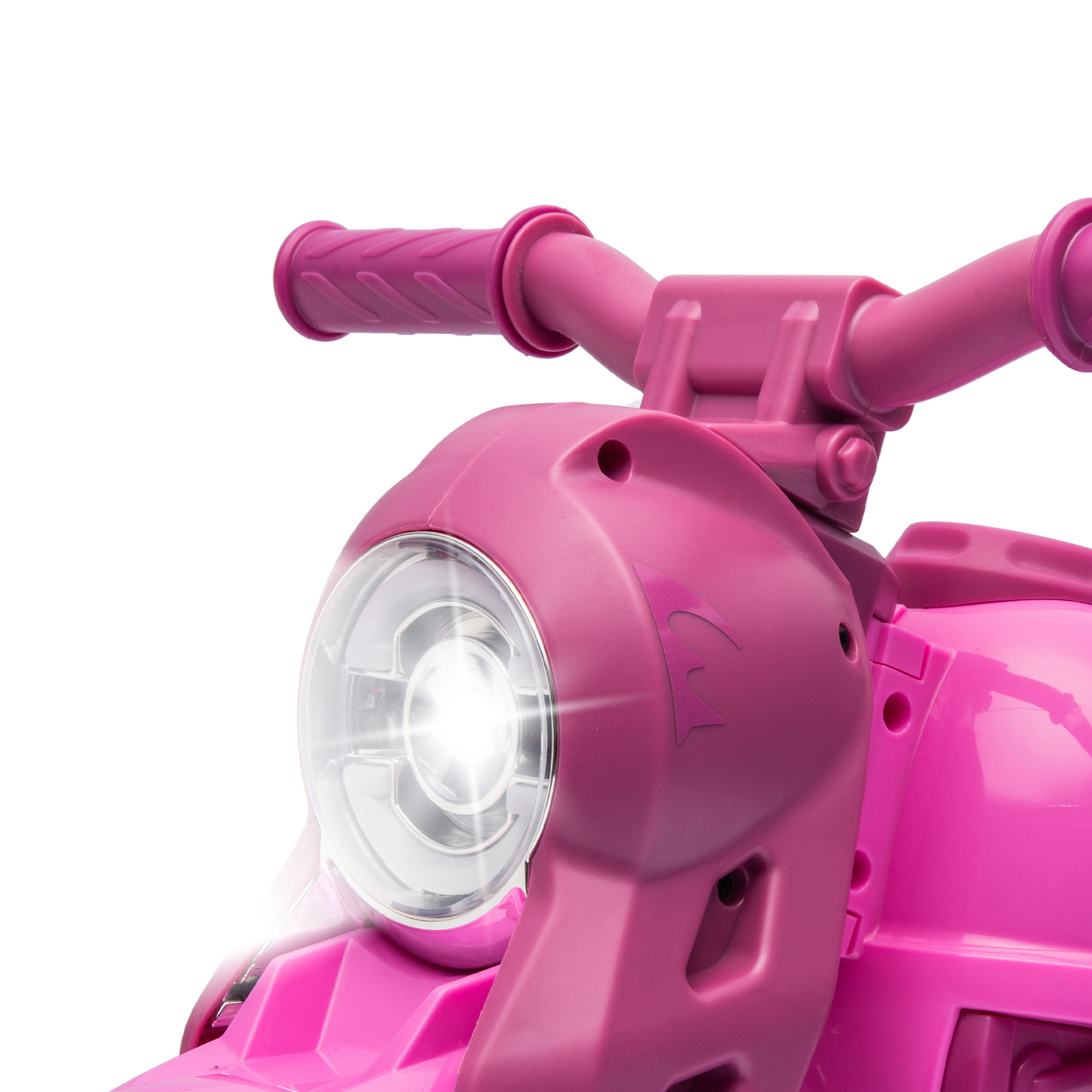 Moto électrique enfant chopper 6V env. 3Km/h 3 roues effets lumineux sonores fonction bulles rose