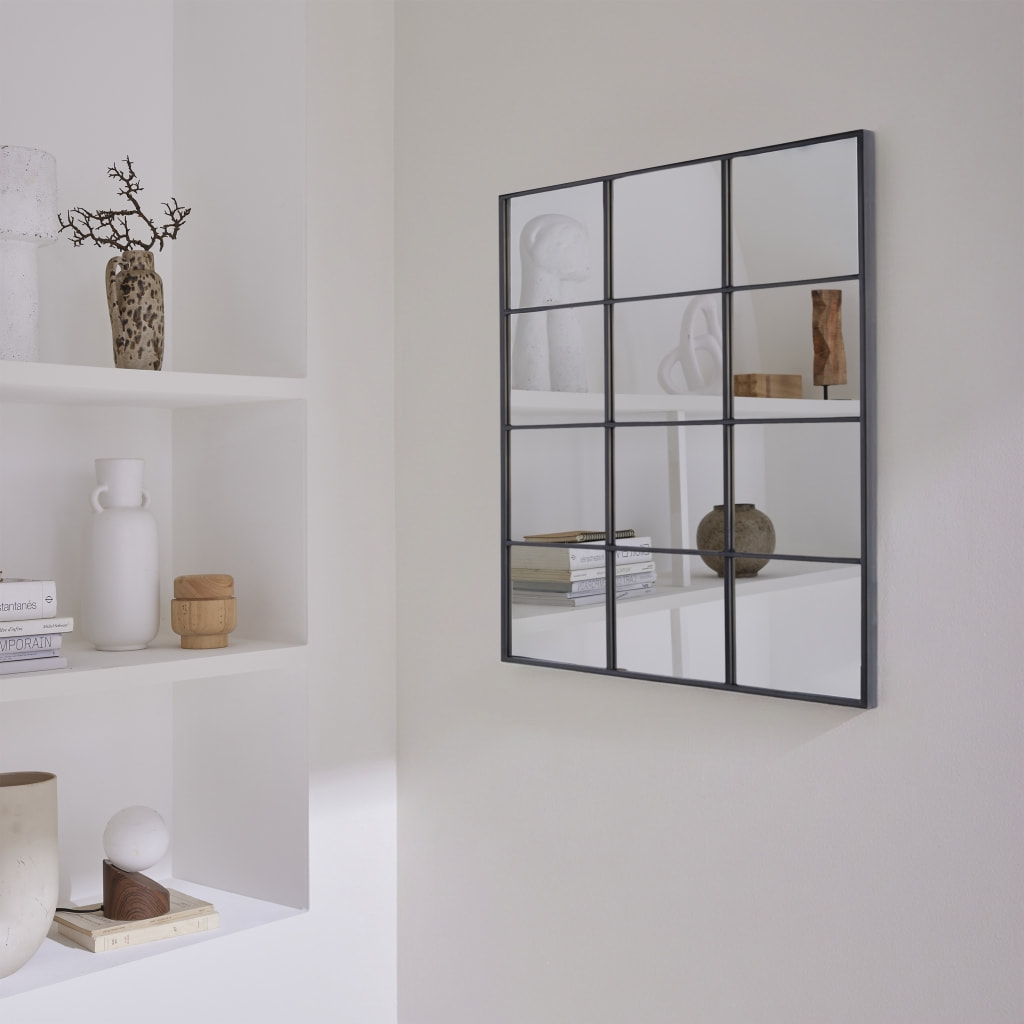 Miroir rectangulaire industriel acier noir - 60 x 80 x 2.5 cm - Terry