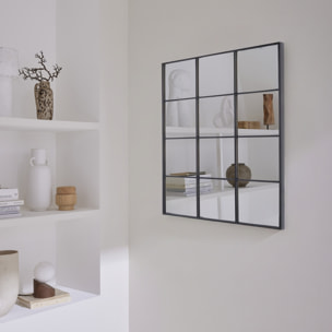 Miroir rectangulaire industriel acier noir - 60 x 80 x 2.5 cm - Terry