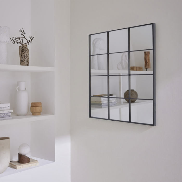 Miroir rectangulaire industriel acier noir - 60 x 80 x 2.5 cm - Terry