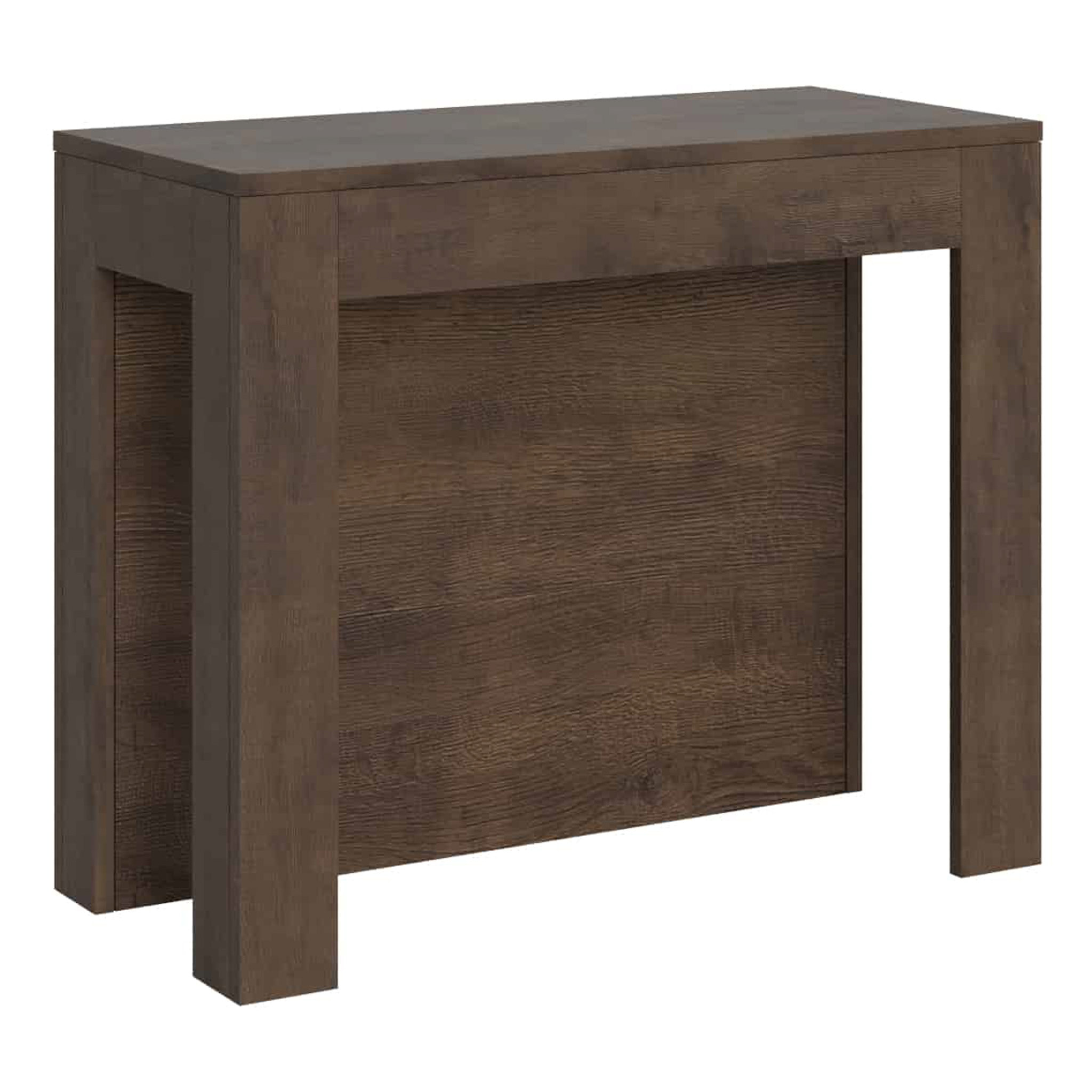 Consola extensible 90x42/290 cm Cayman nogal extensiones internas