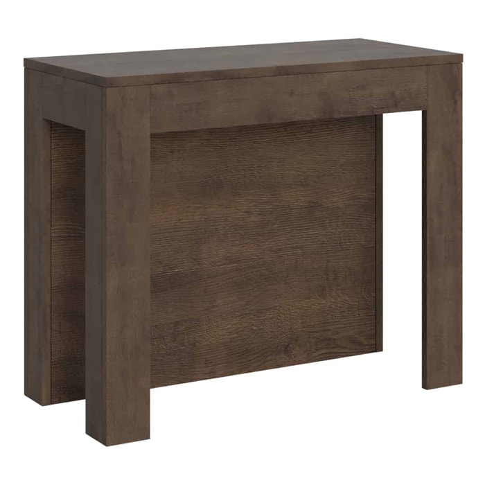 Consola extensible 90x42/290 cm Cayman nogal extensiones internas