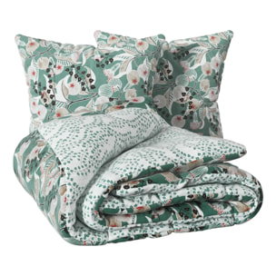 Parure de lit imprimée Vegetal Marin 240x220cm en coton
