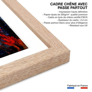 Affiche  reflets d'eaux Affiche + cadre en bois - Chêne