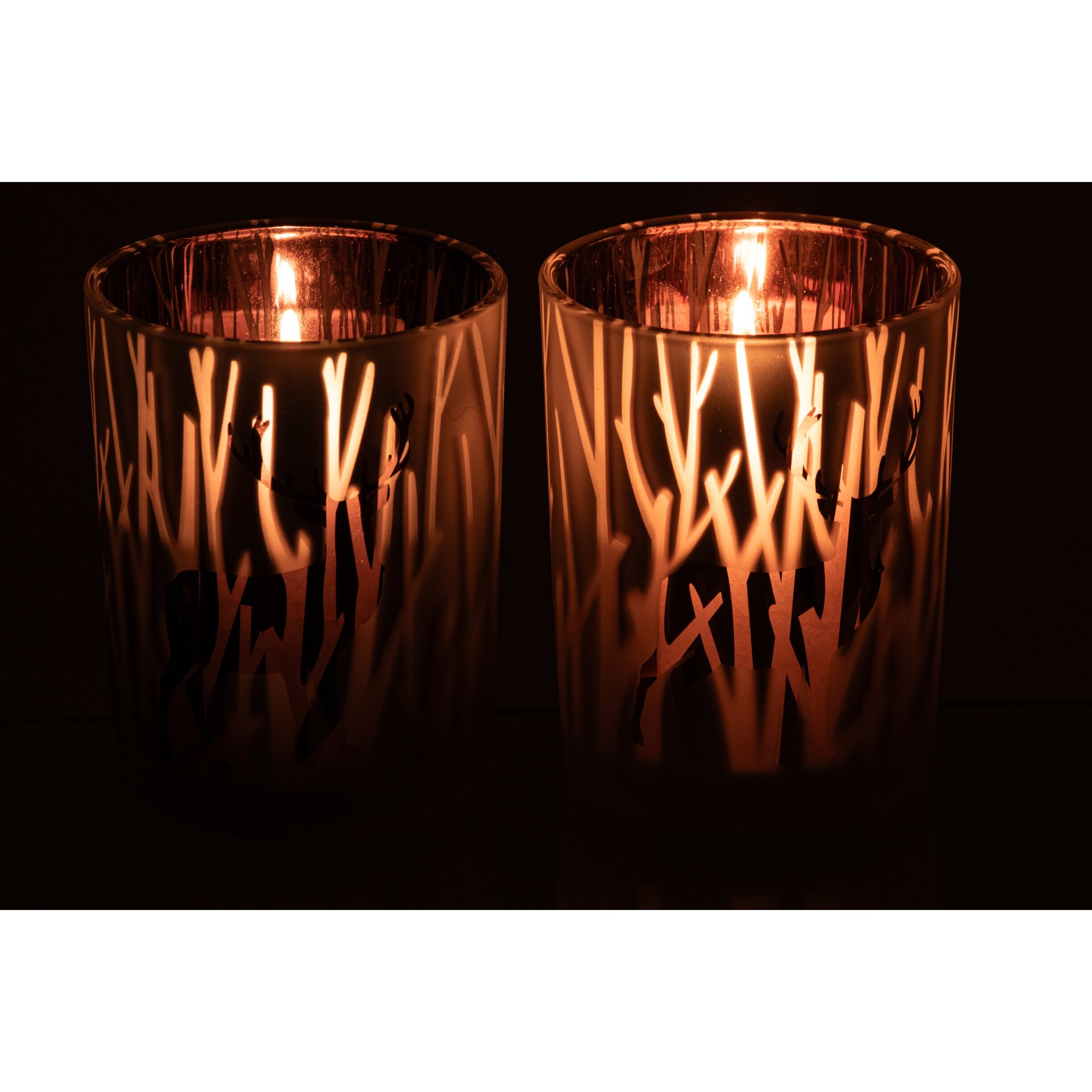 J-Line chandelier cerf - verre - marron/marron foncé - large - assortiment de 2