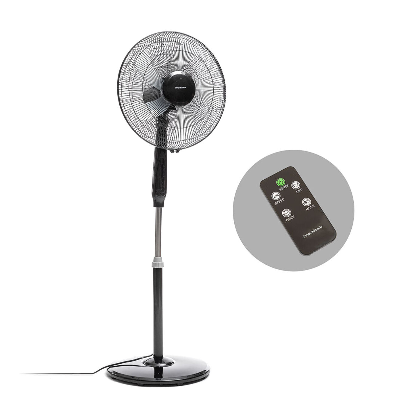 Ventilador de Pie con Mando a Distancia InnovaGoods Airstreem Negro 45 W