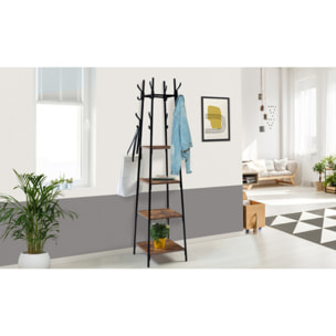 Porte manteau carré sur pieds Elize 4 étagères
