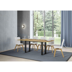 Mesa tipo libro 120/200x45/90 cm Tecno Double Roble Natural estructura Antracita