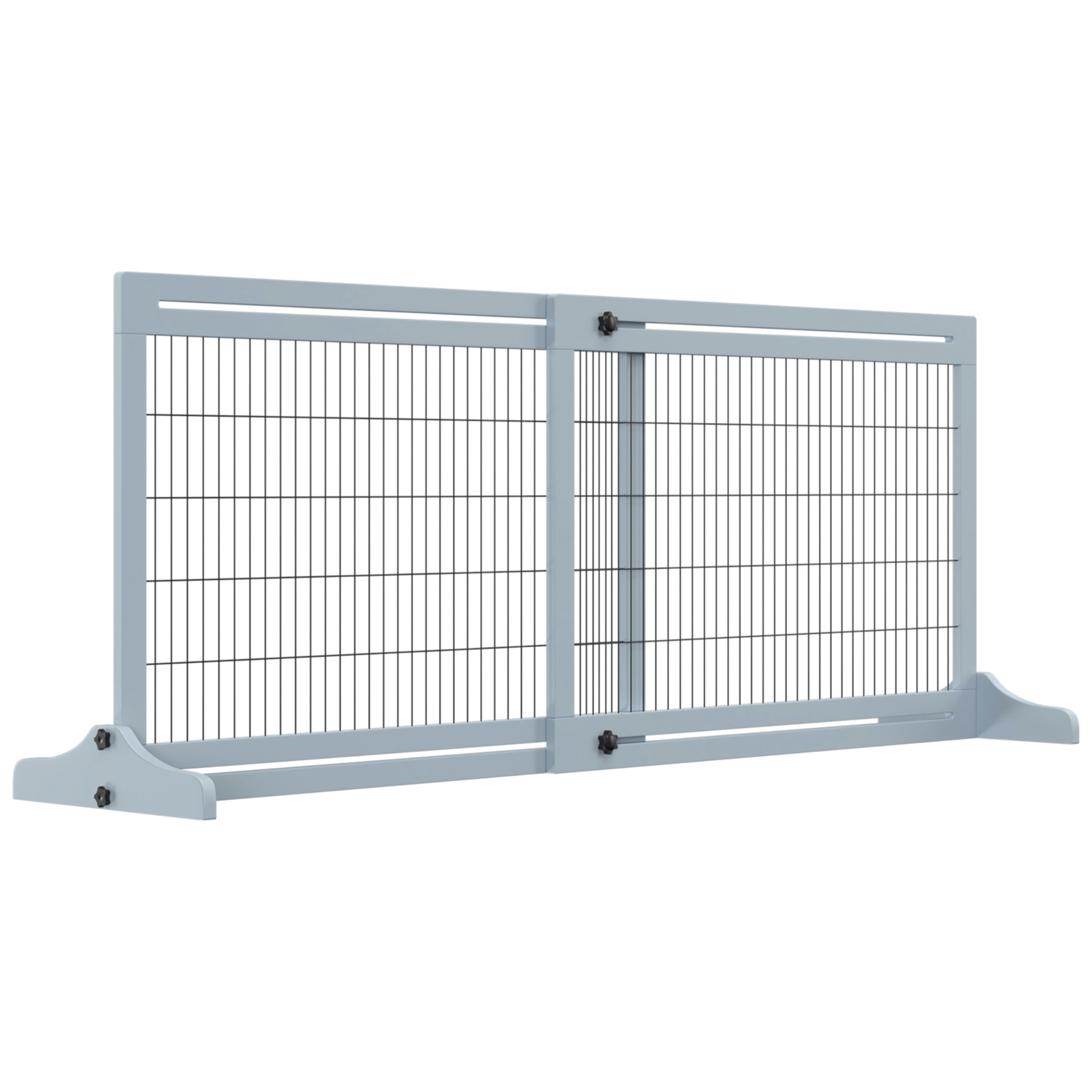 Barrera de Seguridad para Perros Extensible Barrera para Perros en Casa de Madera para Puerta Escalera Pasillo 104-183x36x69 cm Gris