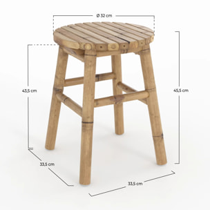 Tabouret de jardin en bambou H45,5 cm - Polly