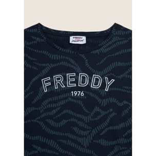 T-shirt Stampata con Logo FREDDY 1976