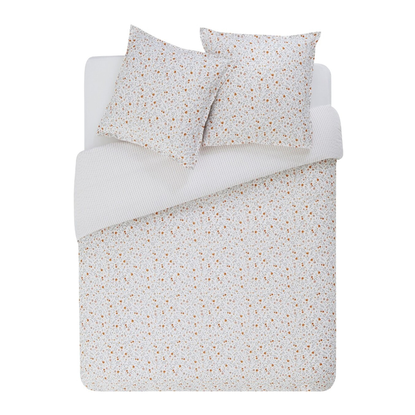 Taie d'oreiller imprimée en percale de coton, HONORÉ, Orange Écureuil