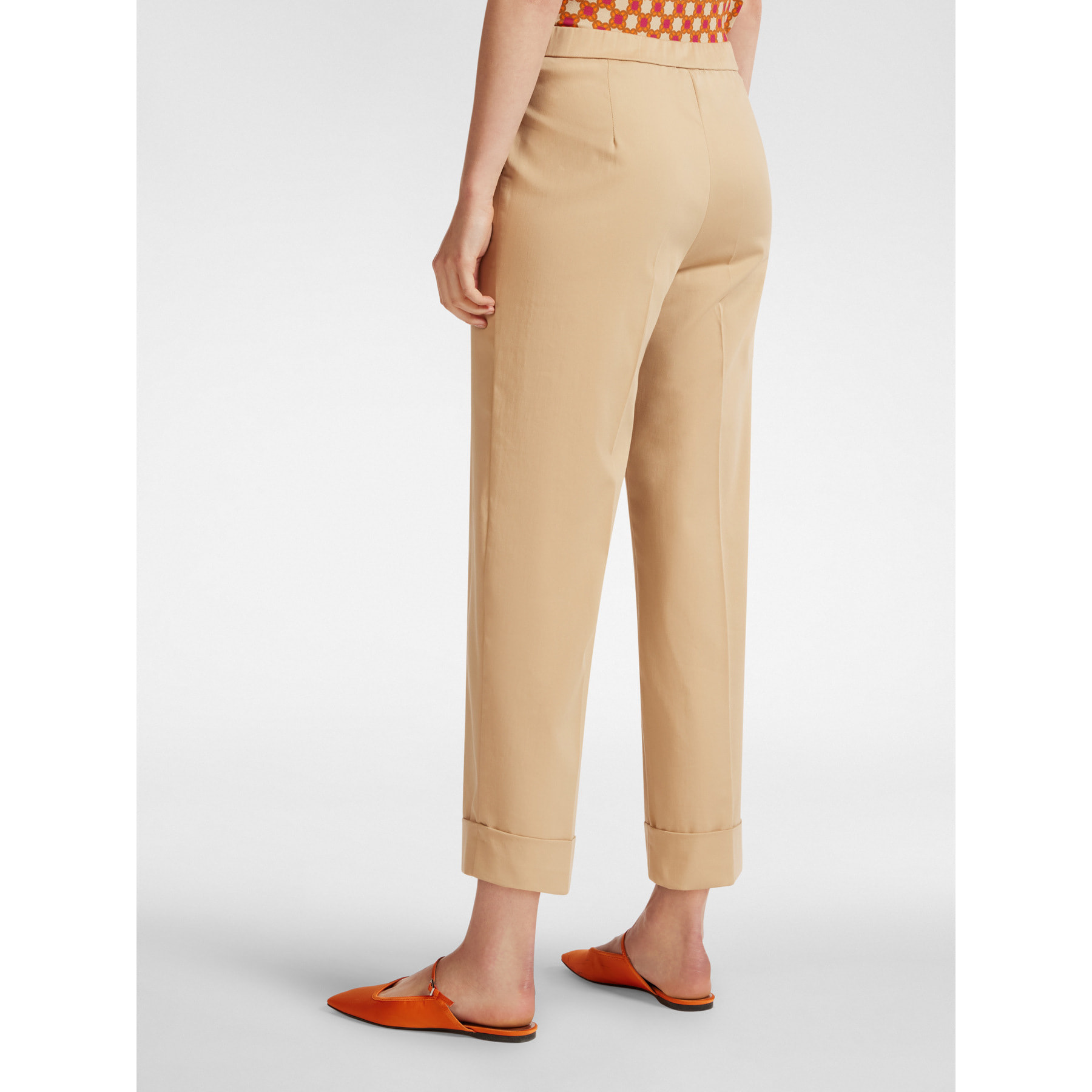Elena Mirò - Pantalón cropped con puños - Beige