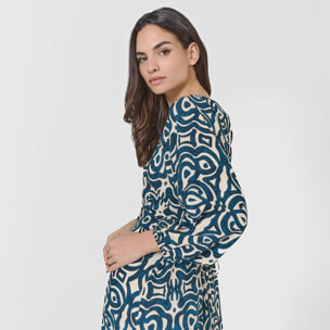 Vestido midi viscosa taissa azul