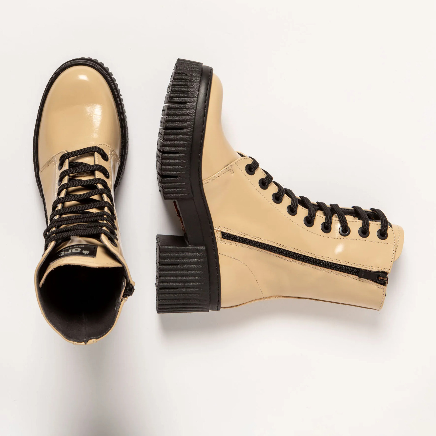 Botines con tacón 1375 NAPPA SHINNY CHAMPAGNE/YORK color Champagne