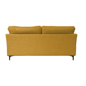 Canapé 3 pl OUESSANT 180 cm fixe tissu Ocre - 100% déhoussable - Fab. France