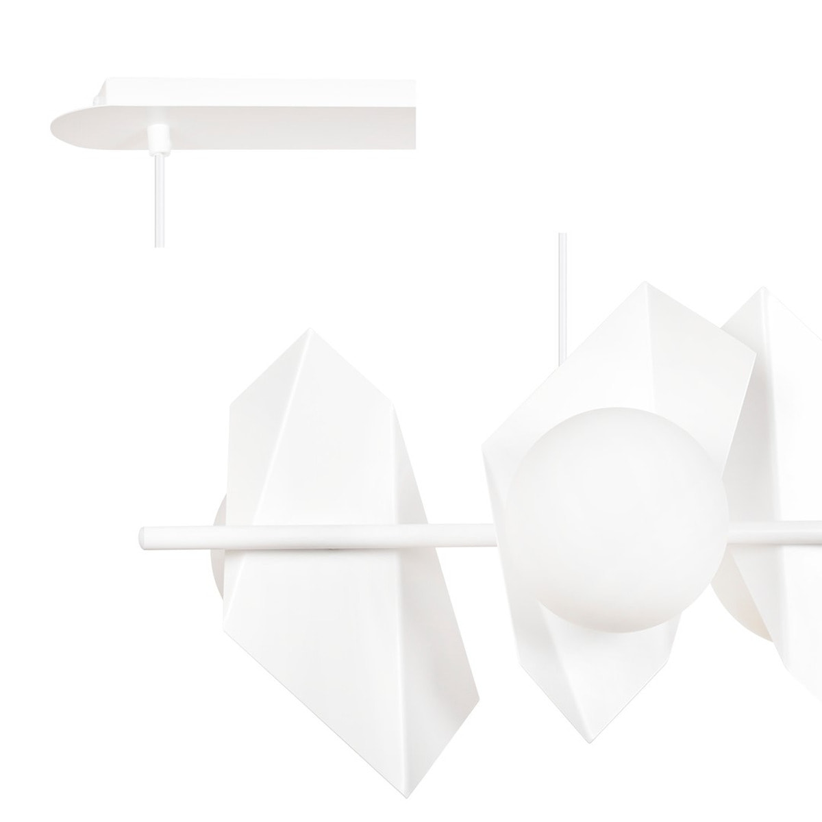 Lampada a sospensione Drifton in acciaio bianco