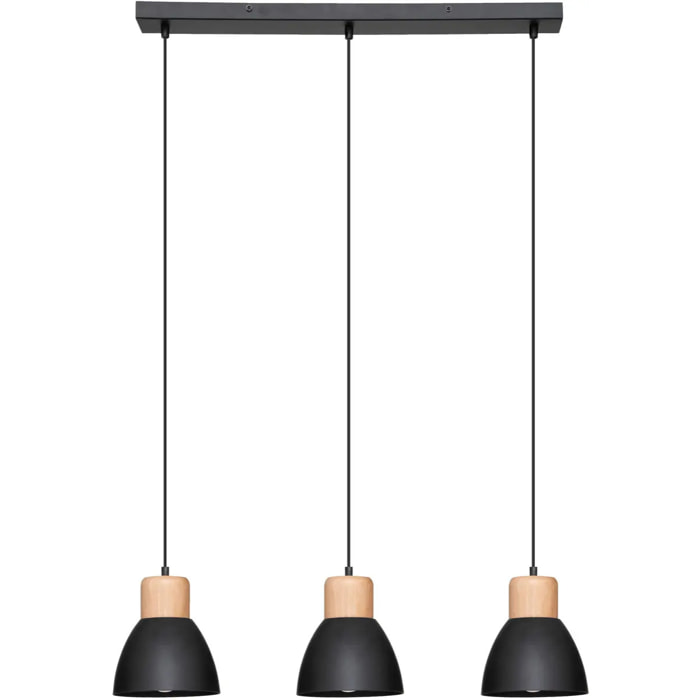 Suspension Desy - métal - noir - D15 cm
