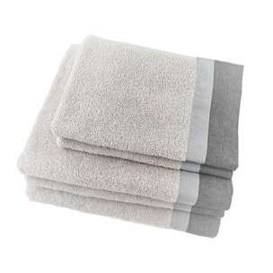 Set Spugna VARAZZE 5 Pezzi: 2 Viso+2 Ospite + 1 Telo Bagno - 450 gr/m² - 100% Puro Cotone
