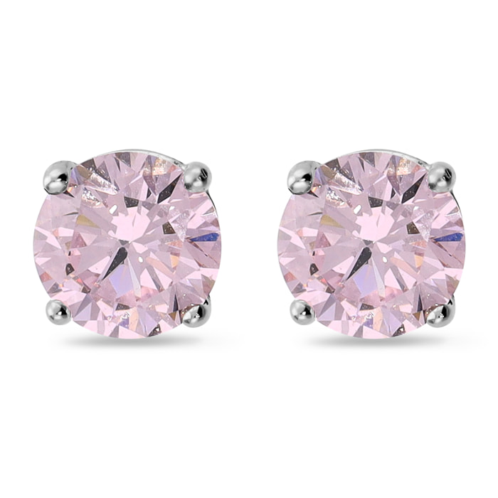 Orecchini Punto Luce in Argento 925 con Cubic Zirconia Rosa