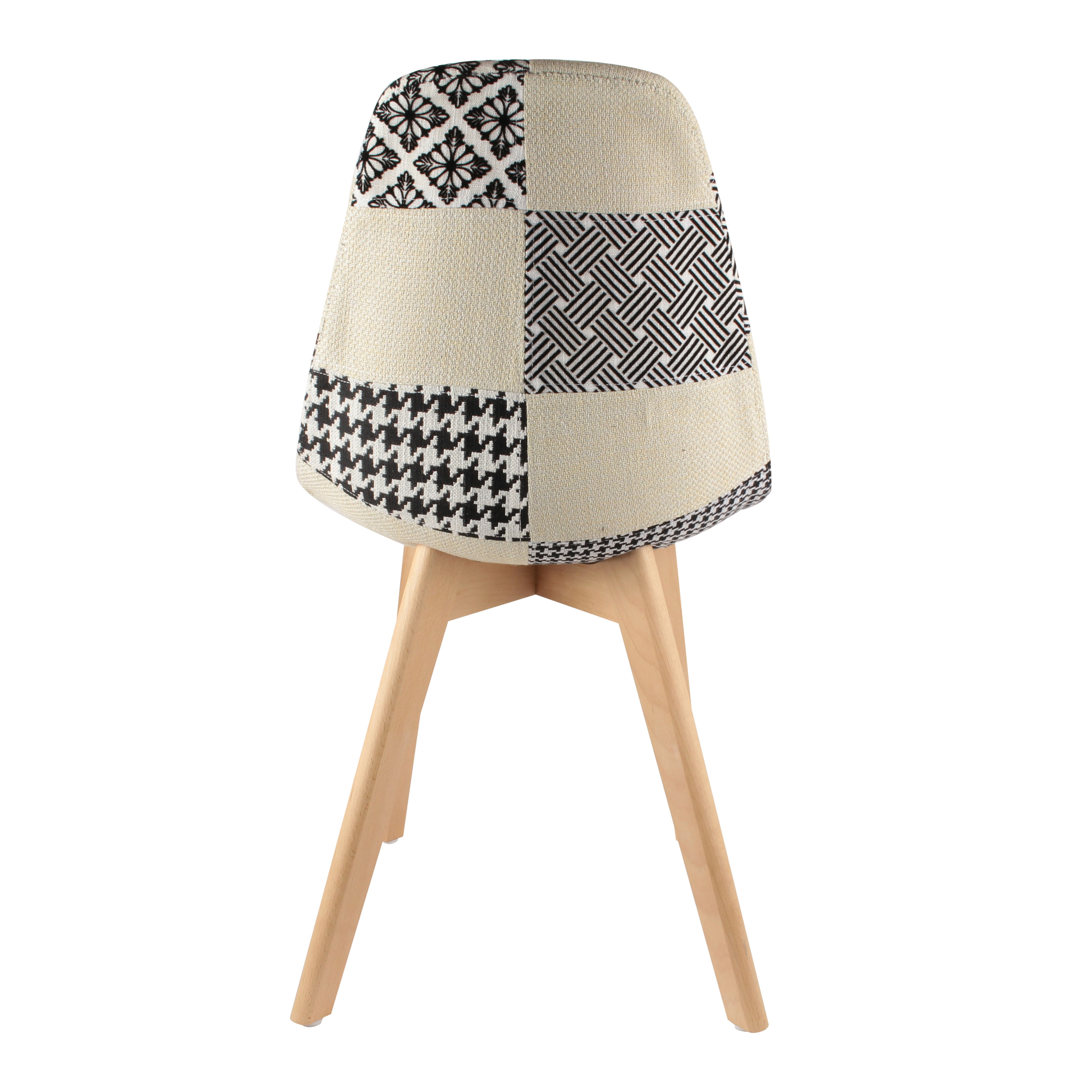 Chaise Scandinave Patchwork Noir Blanc - Lot De 2