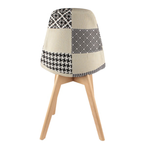 Chaise Scandinave Patchwork Noir Blanc - Lot De 2