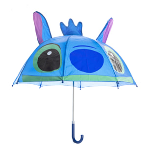 Ombrello per bambini con design di Monstruito blu. Con un diametro di 70 cm e un manico comodo.