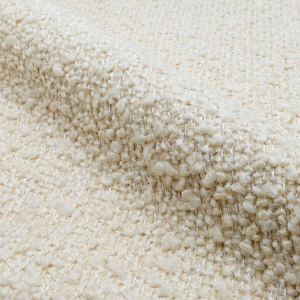 Lot de 2 chaises en tissu bouclé blanc cassé - Rona