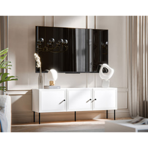 Lavaggi - meuble tv - 3 portes - 150 cm - Blanc