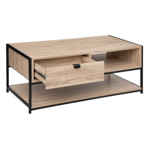 Table basse "Aliaj" effet chêne naturel