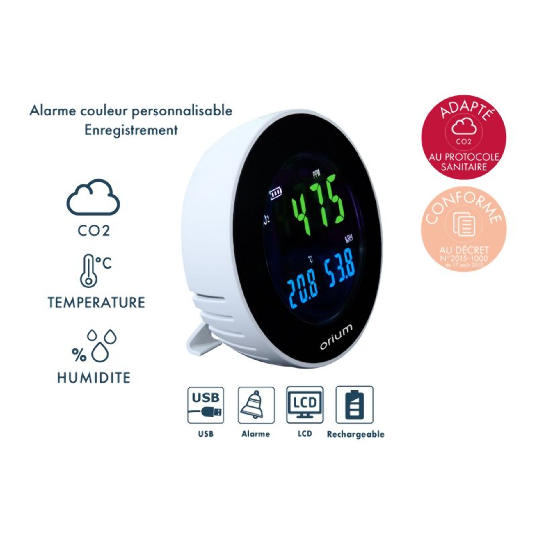Capteur ORIUM Mesureur de CO2 Quaelis 16