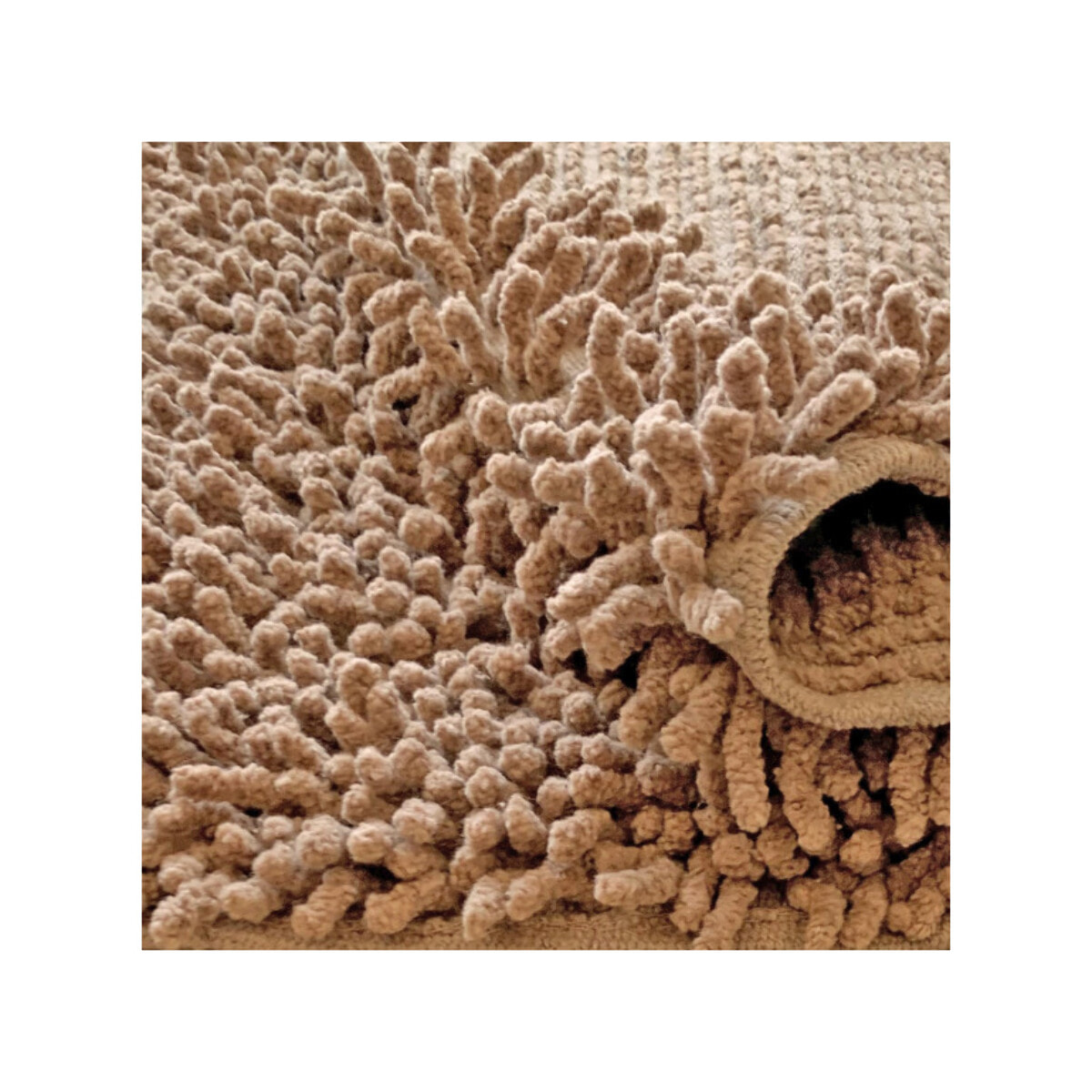 Tapis de salle de bain rectangulaire 40 x 60 cm en coton chenille - SHAGGY
