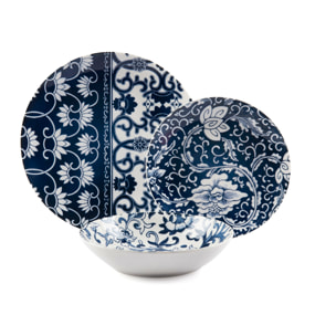 Servizio Piatti 18 Pezzi Excelsa – Blue Silk, Porcellana Blu