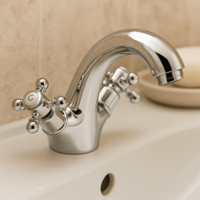 Mélangeur lavabo bec bas monotrou PAINI Tiffany Chromé