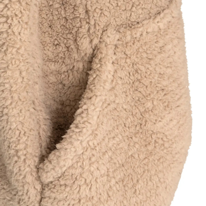 Pouf pliant Sherpa beige lin 70x85cm