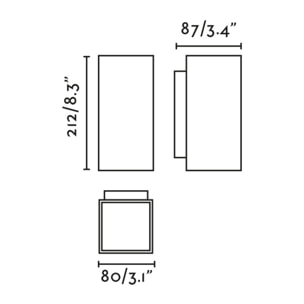 KOV 2L Aplique cuadrado blanco 2700K 34°/34°
