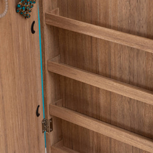 Armario joyero con espejo 'Soleya' madera natural H.145 cm