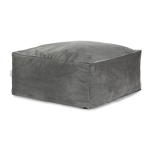 Puf de terciopelo desenfundable CORSO 50x50x25 cm gris