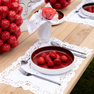 Assiettes creuses Colorino rouges 21cm set de 6 Kare Design