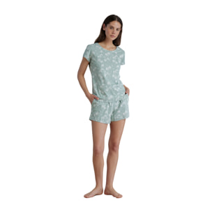 Pigiama donna in cotone manica corta e pantalone corto articolo tropical Noidinotte