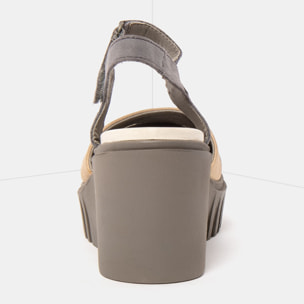 Sandalia de cuña 2083 NOBUCK DENIM-CREAM/ CATANIA color Denim-cream