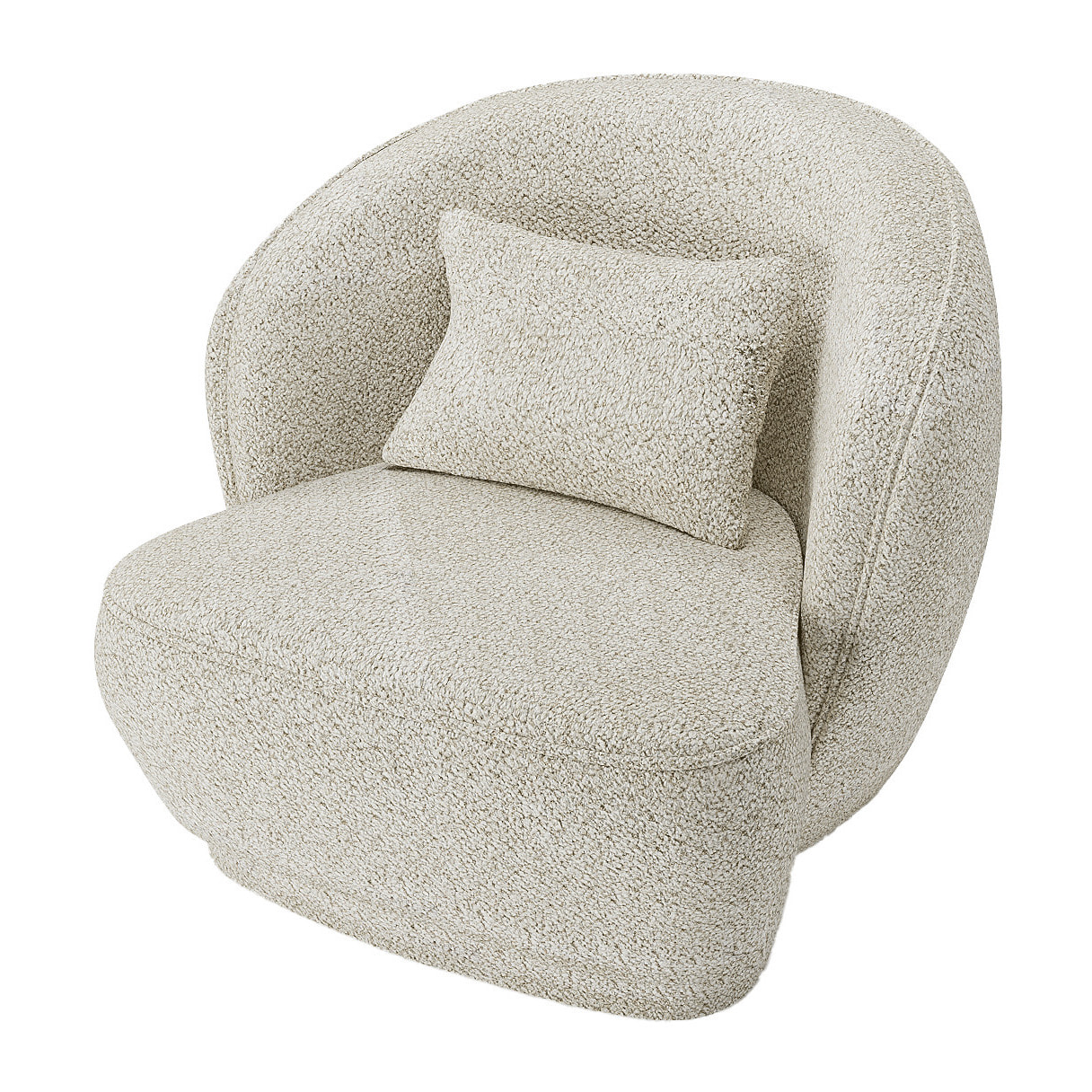 Fauteuil design bouclé beige