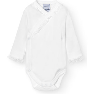 Body cruzado bebé manga larga puntilla