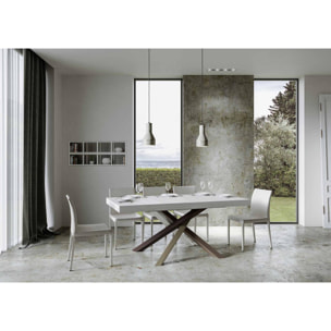 Mesa extensible 90x180/440 cm Volantis Fresno Blanco estructura multicolor 4/C